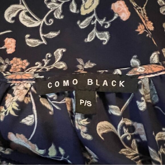 3 for $30! Como black floral cold shoulder top - Picture 6 of 8